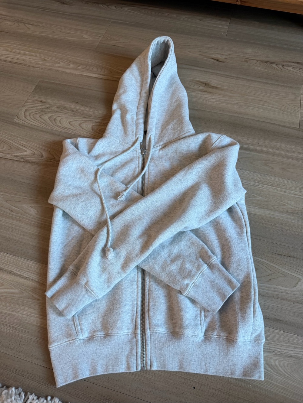 Brandy Melville Light Gray Zip-Up Hoodie